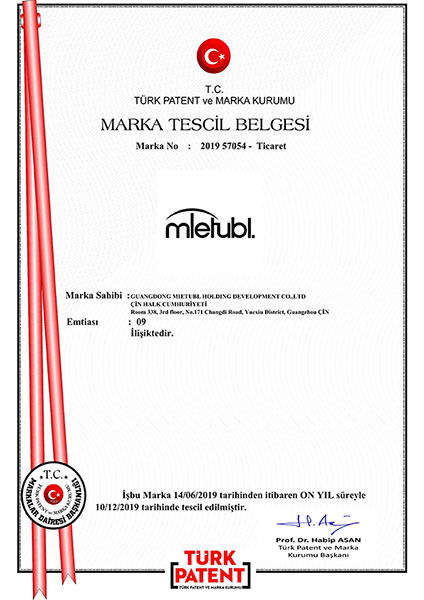 Mietubl Turkish Trademark Certificate